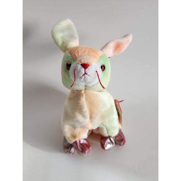 Ty Beanie Baby Zodiac Rabbit Plush 1998 – Tie-Dye Pastel, Heart Tag - Picture 1 of 5